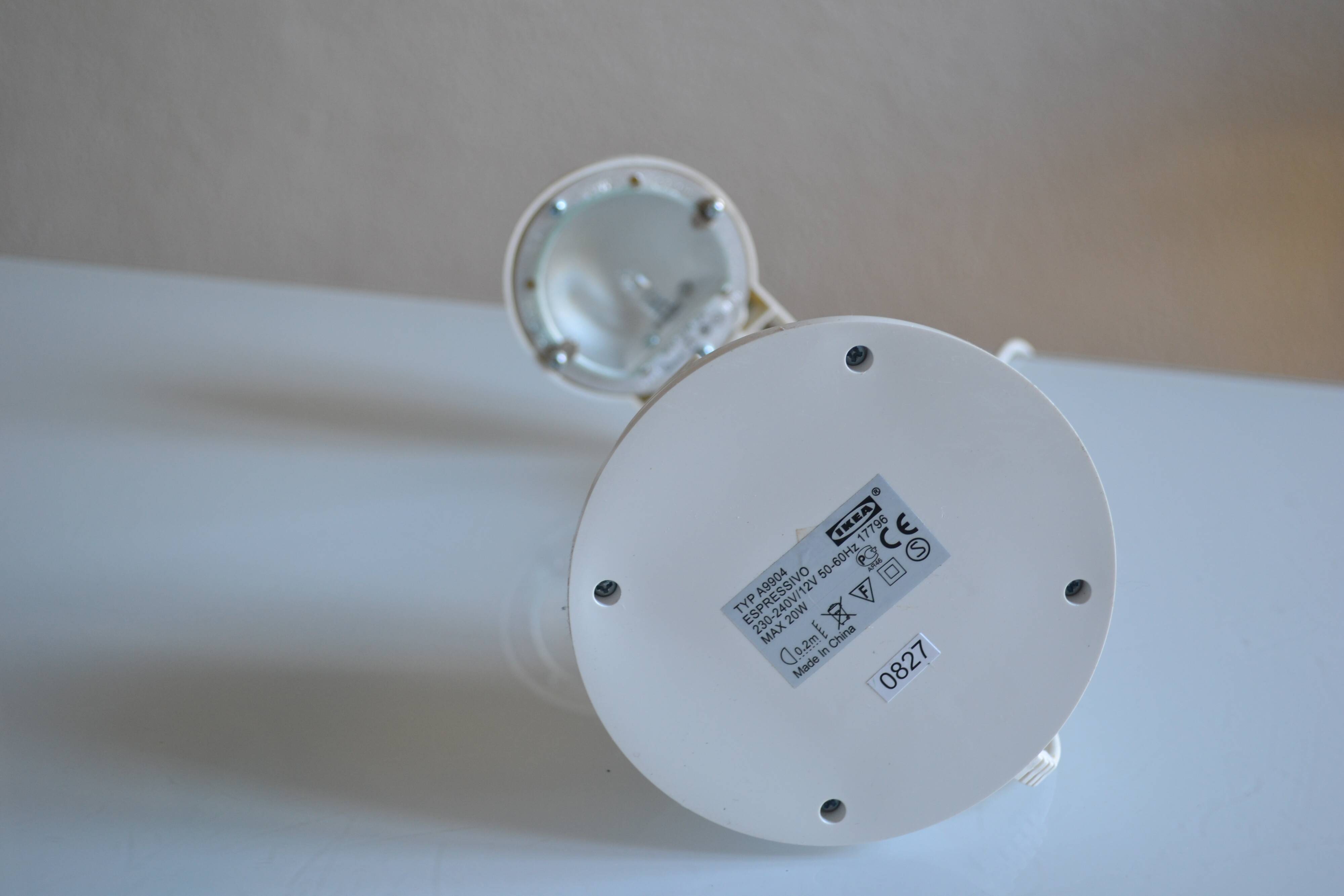 Lampe vintage 1990 Ikéa Espressivo blanc ** Neuve de stock **