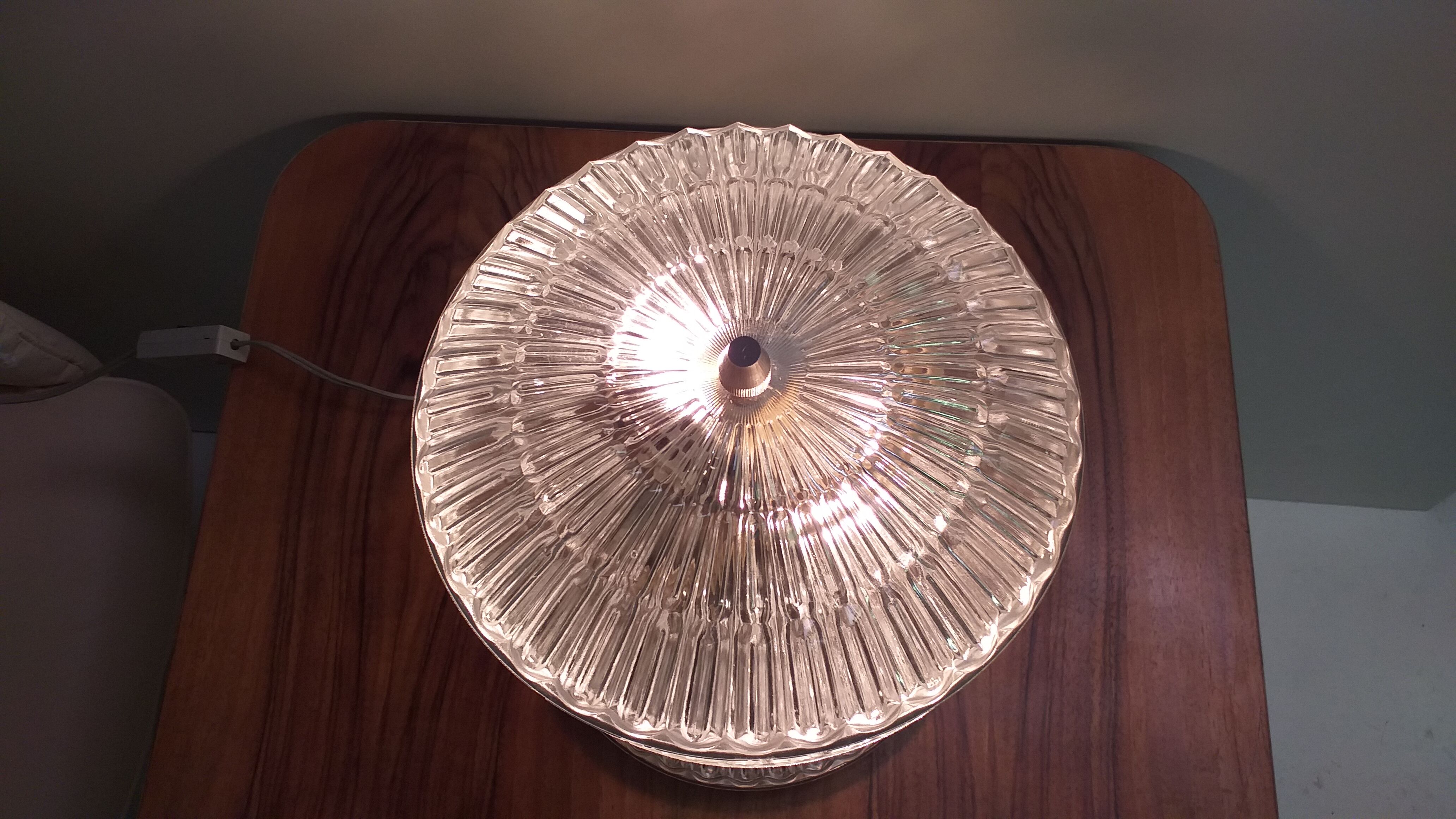 1970 Glass table lamp, Czechoslovakia