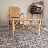 Rattan armchair and coffee table