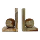 Paire de serres livres boule onyx vintage
