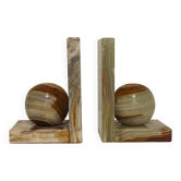 Paire de serres livres boule onyx vintage