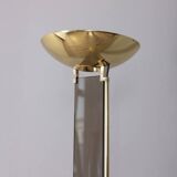 Vintage 1980s floor lamp in gold-plated brass and glass, designed by Relux