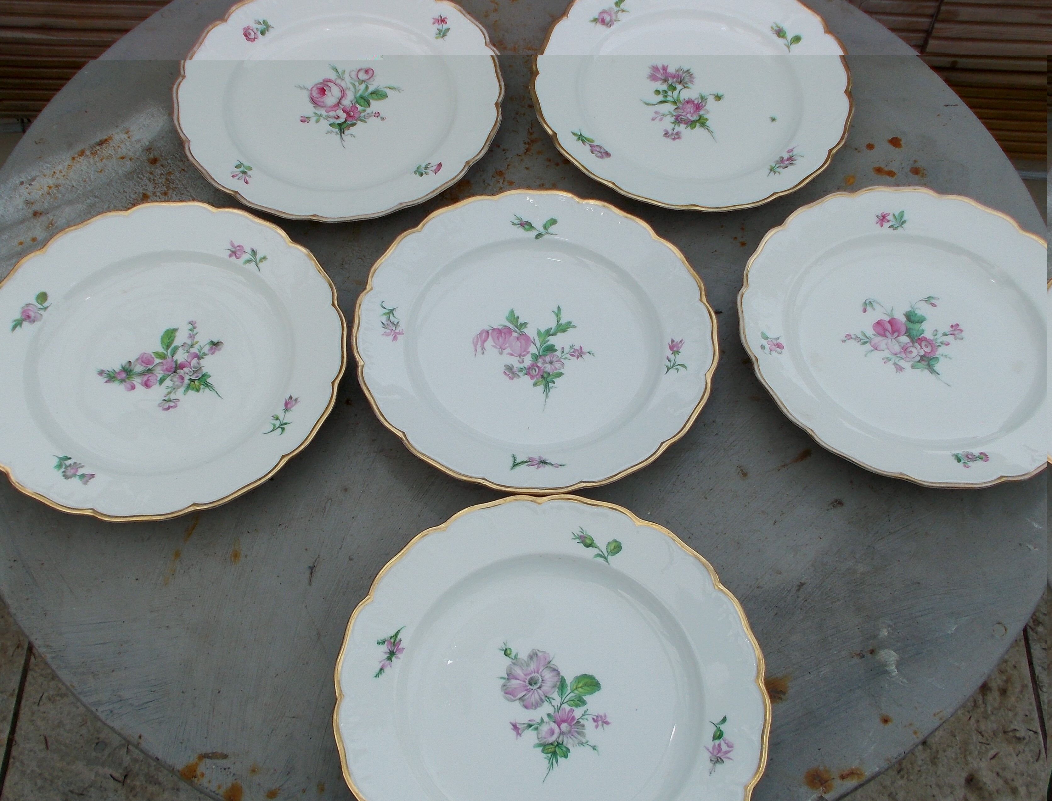 6 flat plates antique porcelain KPM Berlin