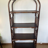 Vintage rattan bookcase shelf