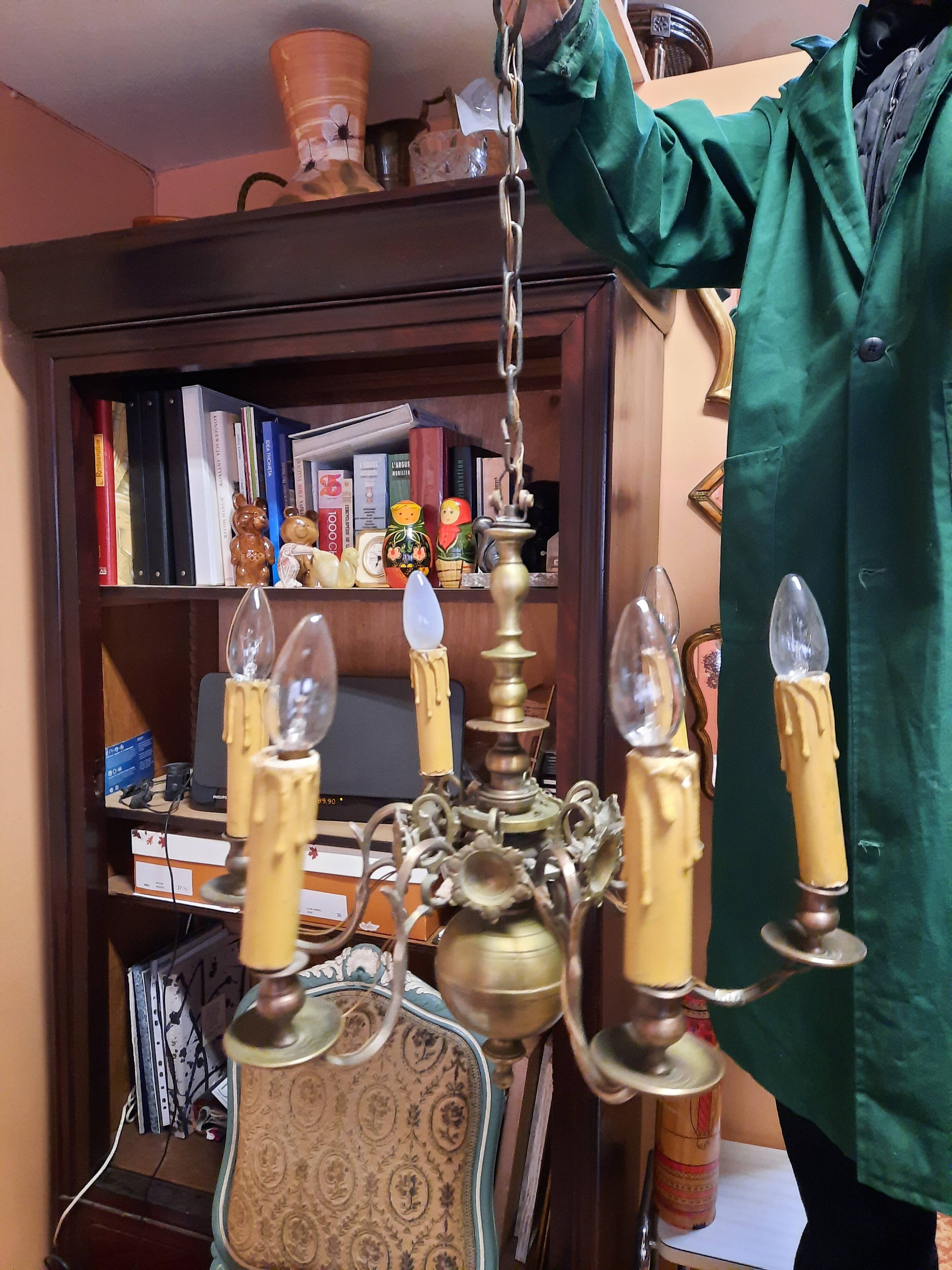 Antique bronze chandelier