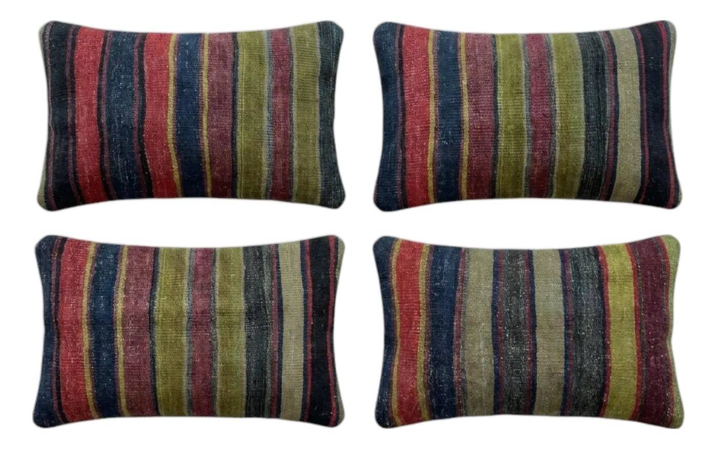 Set of 4 vintage kilim cushion covers 41x61 cm