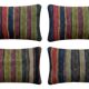 Set of 4 vintage kilim cushion covers 41x61 cm