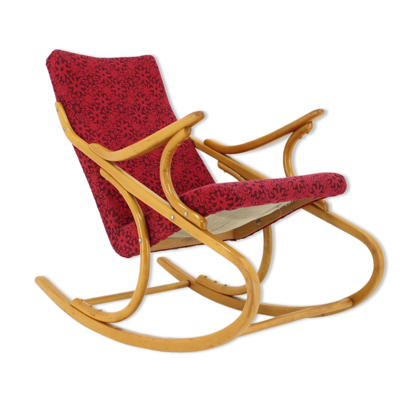 1970s Beech Rocking Chair by Ton, Czechoslovakia