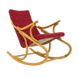 1970s Beech Rocking Chair by Ton, Czechoslovakia