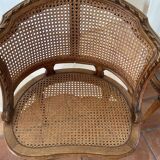 Paire de fauteuils de bureau Napoléon III style Louis XVI
