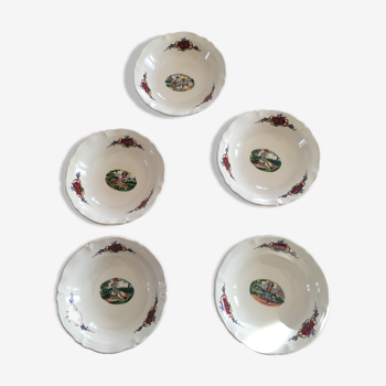 Set of 5 dessert cups Sarreguemines Obernai