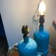 Pair of lamp bases, old ceramic gas bottle.