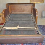 Sofa bed 50s brown skai