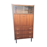Vintage teak secretary with 3 drawers