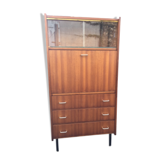 Vintage teak secretary with 3 drawers