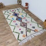 Handmade wool Berber rug 242 X 138 CM