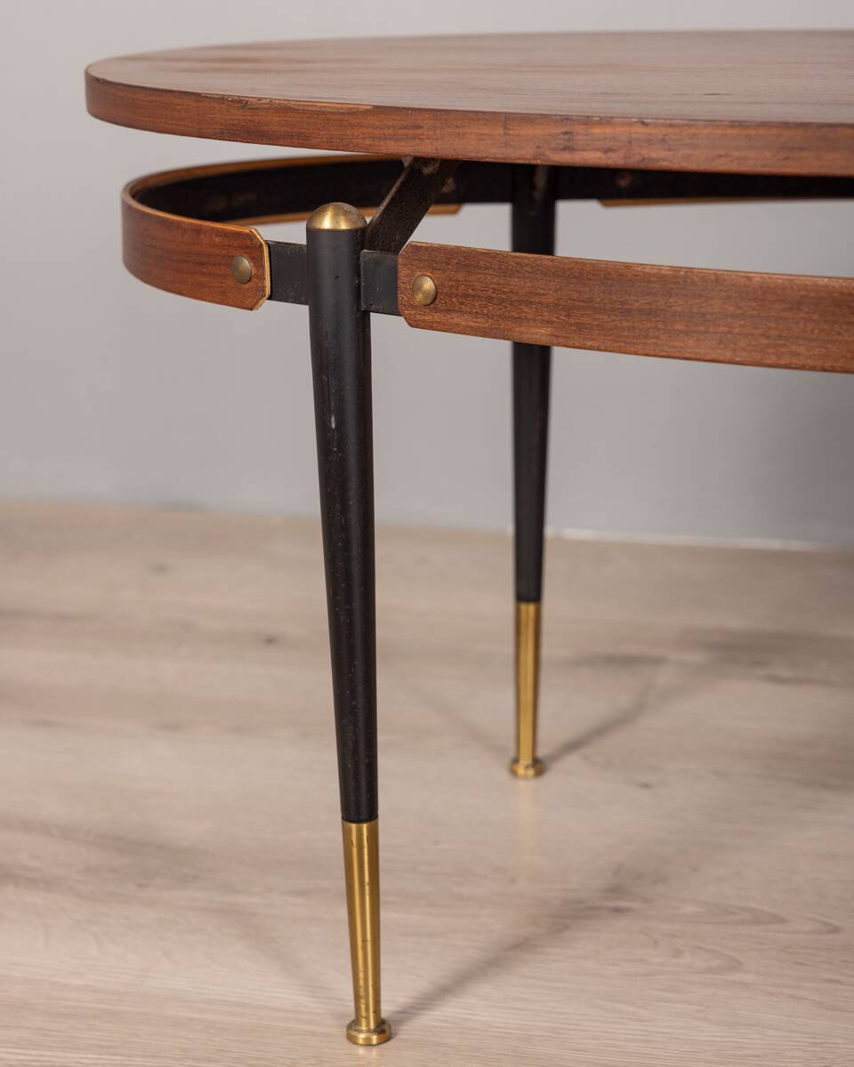 Table basse vintage en bois des années 60, design italien