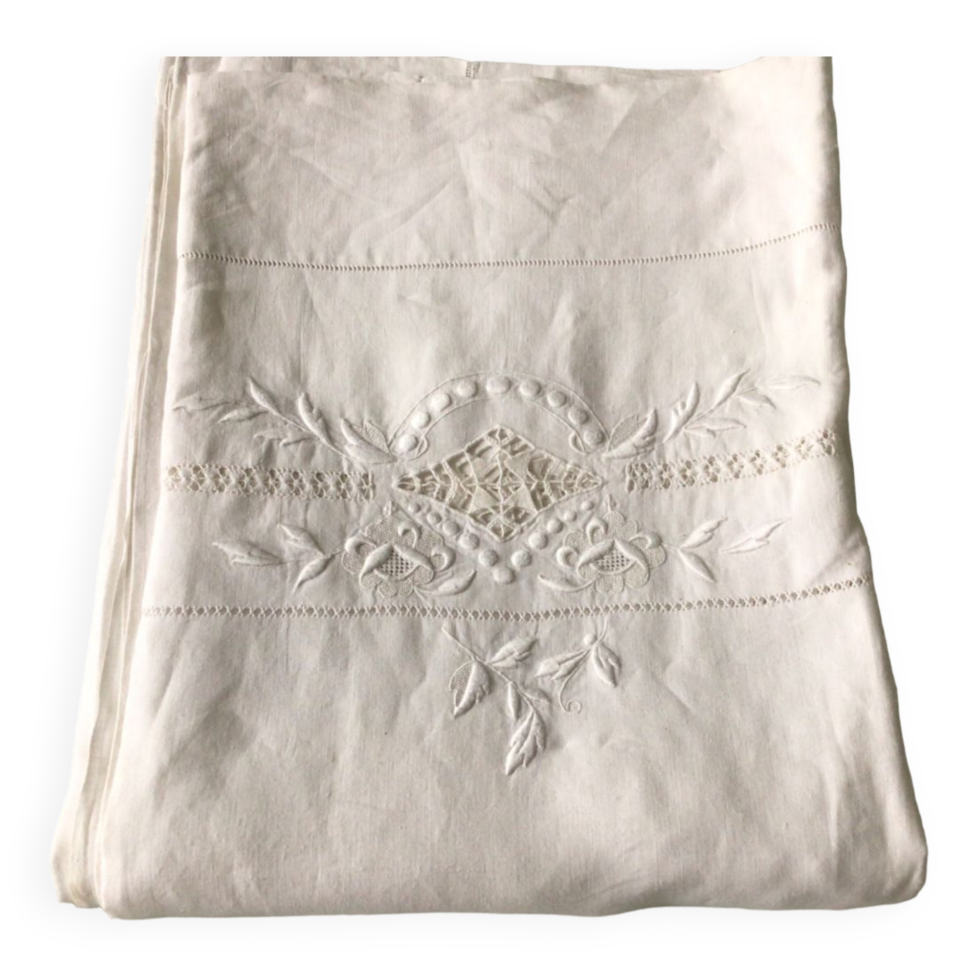 Antique embroidered sheet