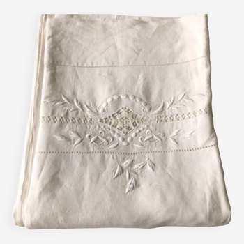 Antique embroidered sheet