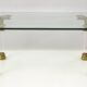 Mid-Century Lucite and Brass Italian Coffee Table with Snake Head Details