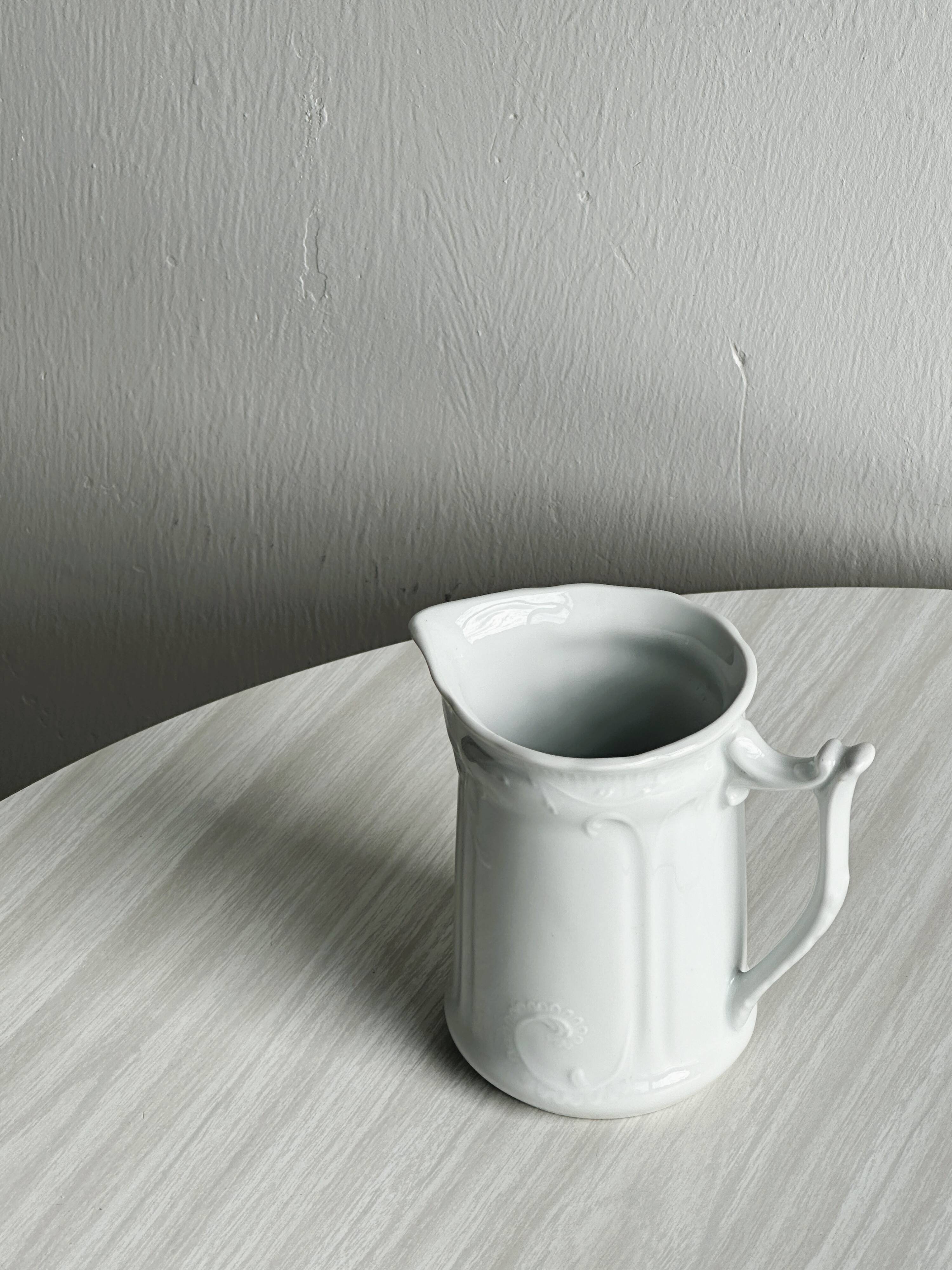 White porcelain milk jug