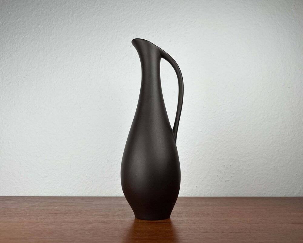 Mid-Century Modern Minimalist Wormser Terra-Sigillata Pottery Carafe Vase, Germany, 1960s