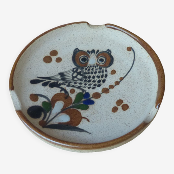 Ashtray in chouette owl vintage artisanal sandstone
