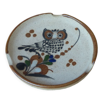 Ashtray in chouette owl vintage artisanal sandstone