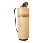 Thermos en parchemin de peau de chèvre Aldo Tura Mod. 1157D avec frise décorative, 1970