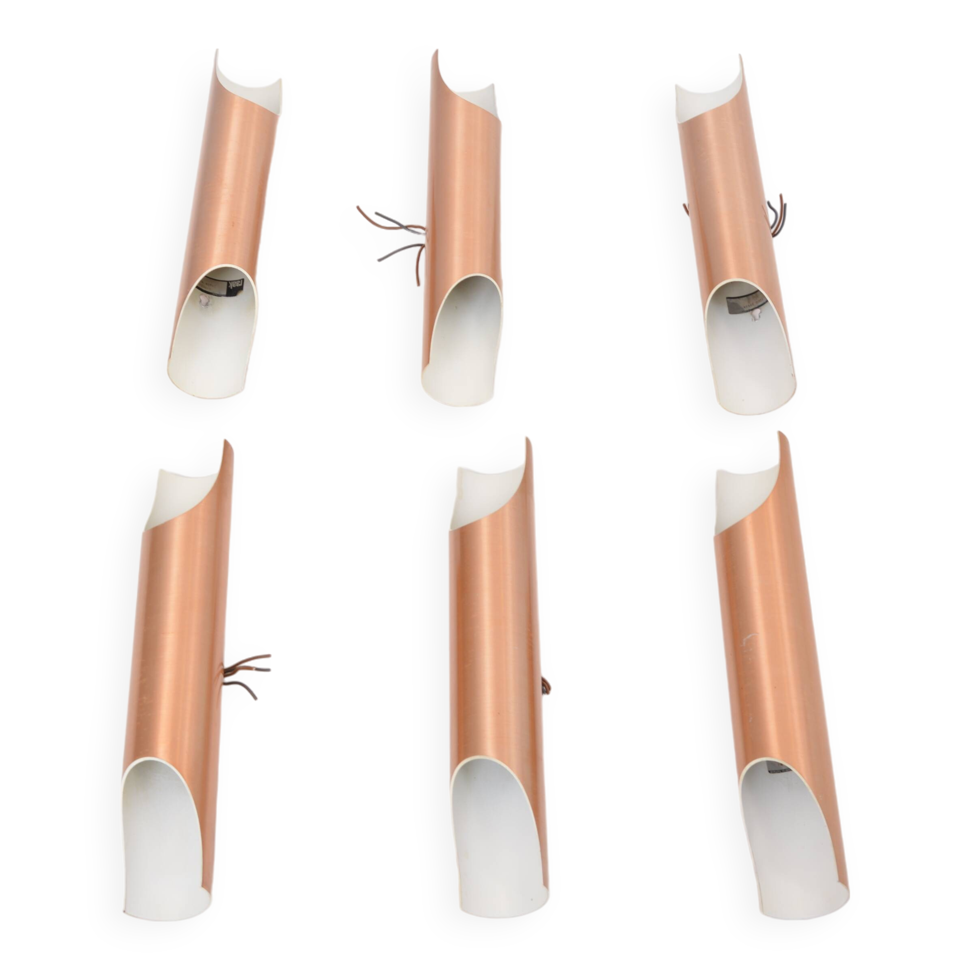 Set of six Midcentury Fuga metal wall light by Maija Liisa Komulainen for Raak