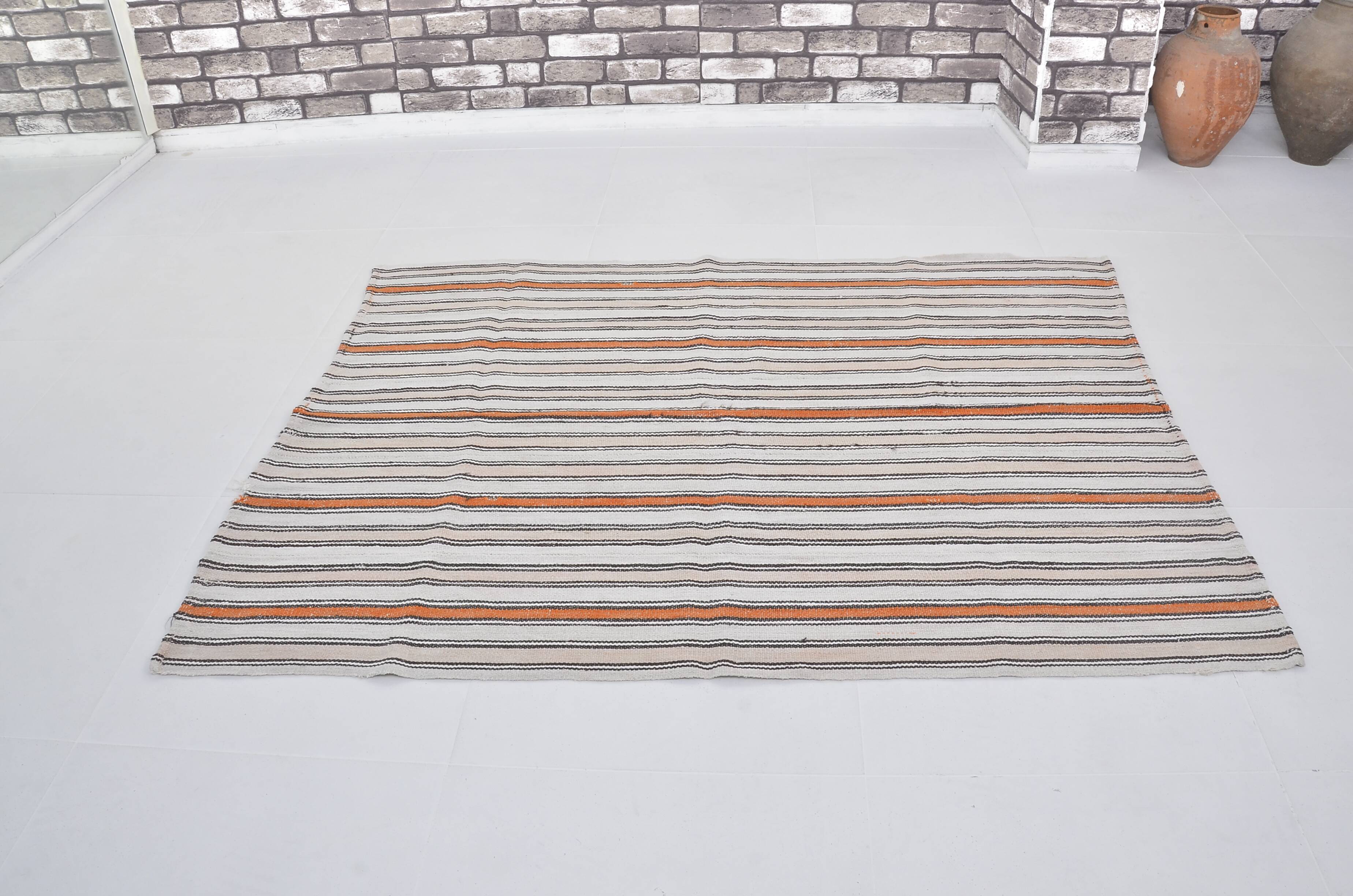 Colorful Vintage Striped Kilim Hmep Rug SKU 3666