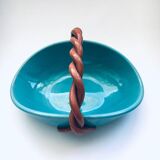 Vintage studio art pottery candy bowl by Alexandre De Wemmel, Belgium, 1950s.