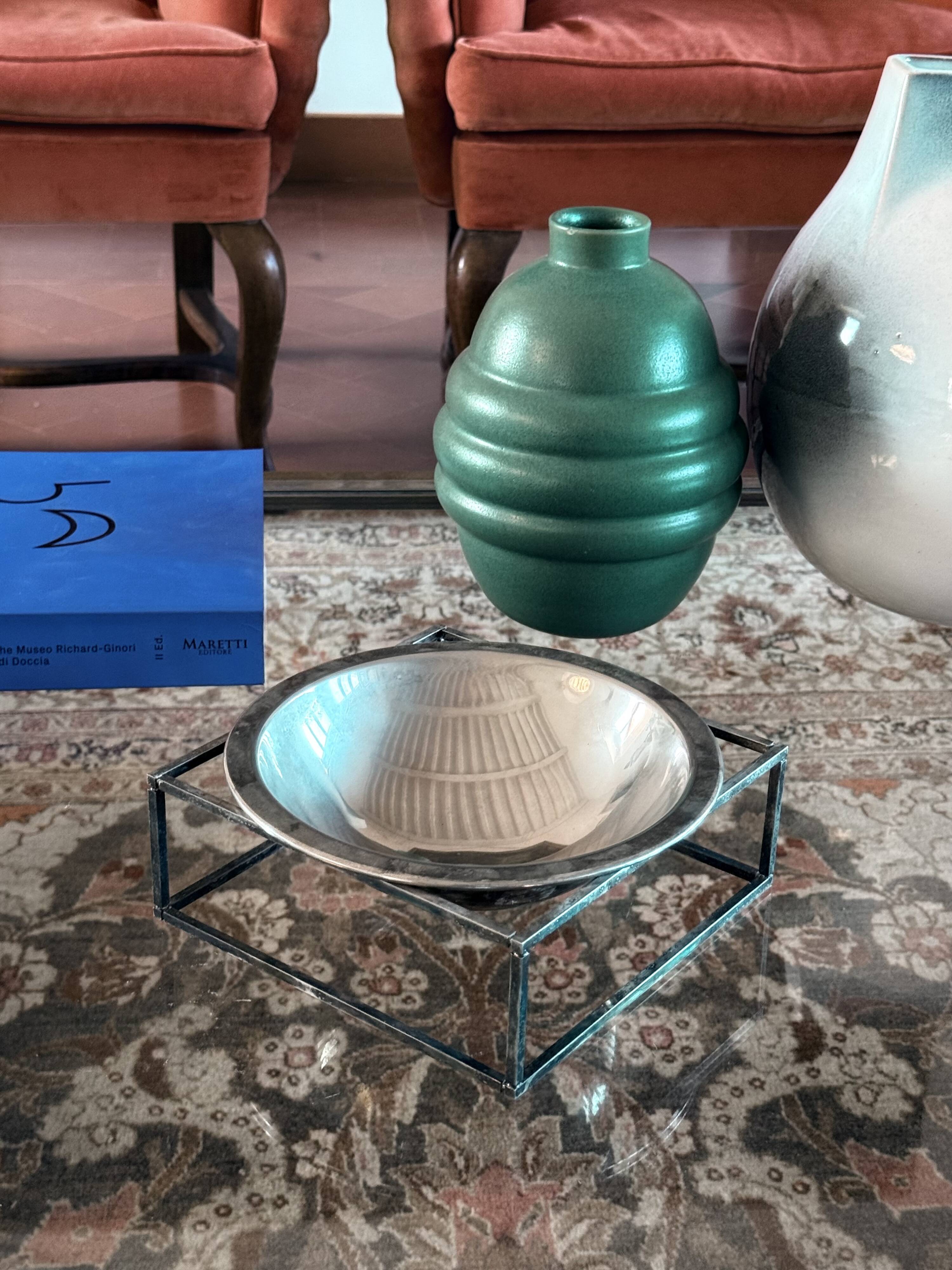 Mid-century modern silver-plated bowl / vide poche, PM Italy 1970s