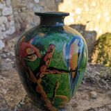 Terracotta vase, signed Morit