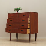 Teak chest of drawers, Danish design, 1970s, production: Denmark