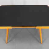1960s Beech Coffee Table with Glass Top , Czechoslovakia