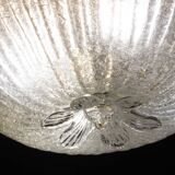 Italian Transparent Murano Glass Ceiling with Flower