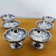 Vintage stainless steel ice cream bowls in a set of 6.