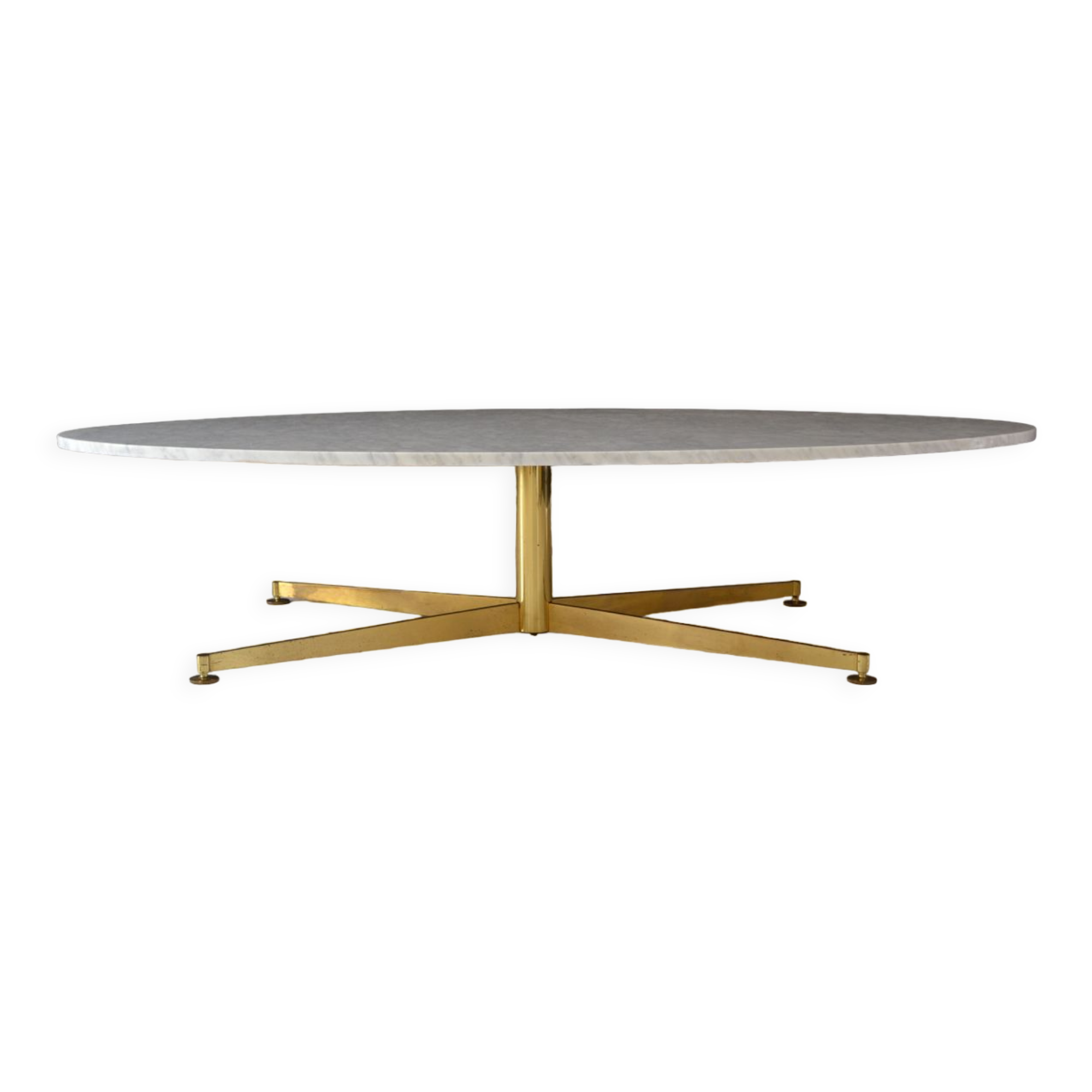 Coffee table by Michel Kin for Arflex in marble and brass