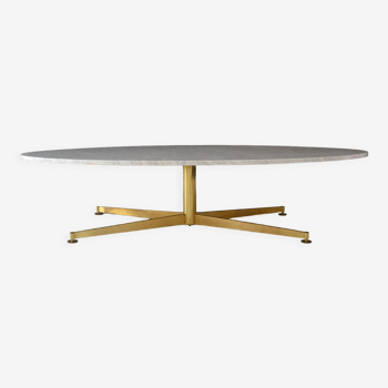 Coffee table by Michel Kin for Arflex in marble and brass