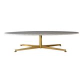 Coffee table by Michel Kin for Arflex in marble and brass