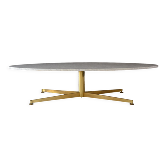 Coffee table by Michel Kin for Arflex in marble and brass
