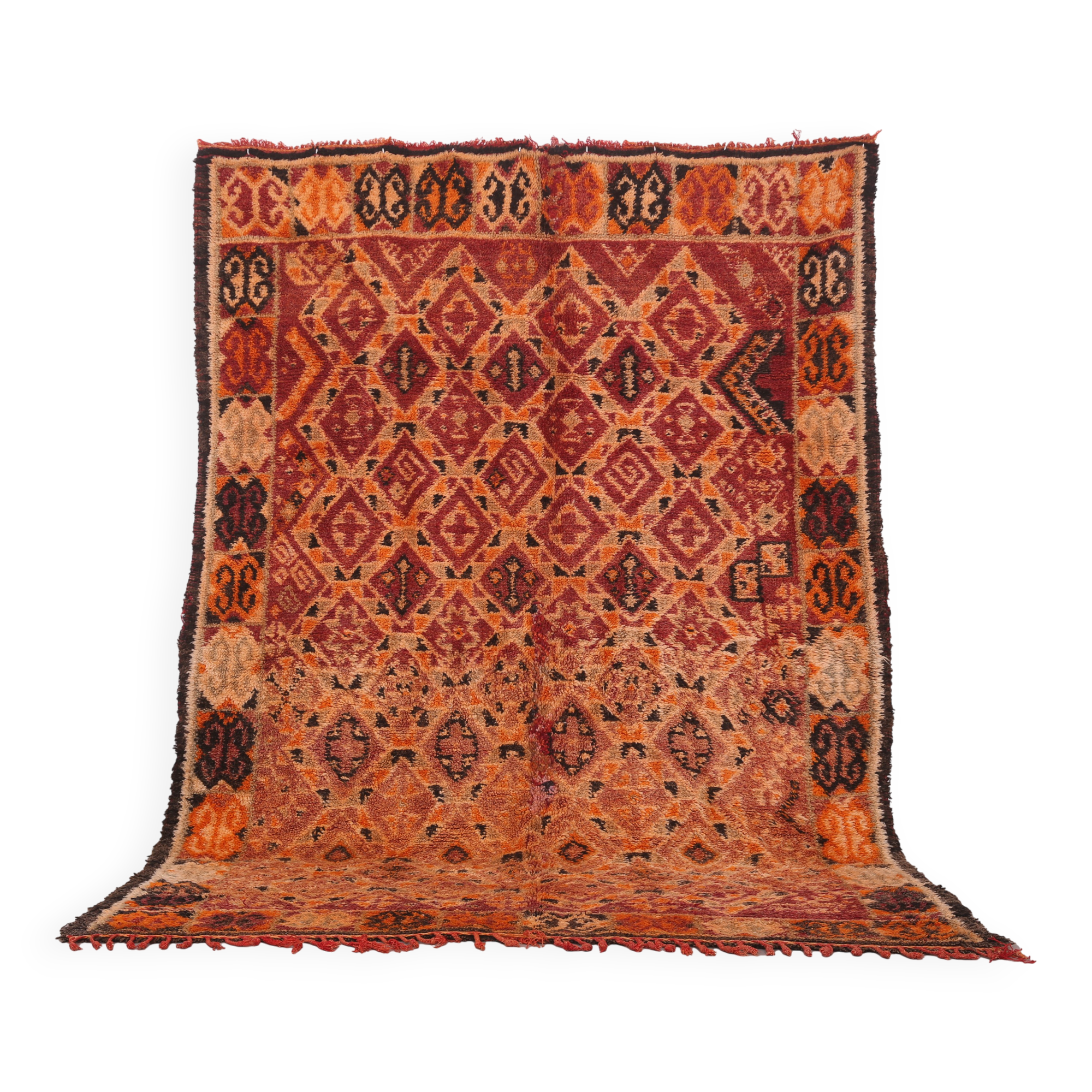 Vintage Moroccan Rug 210 x 286 cm - Antique Berber Rug - Wool Moroccan Rug