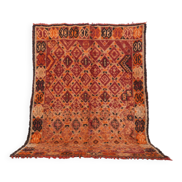 Tapis marocain vintage 210 x 286 cm - Tapis berbère antique - Tapis marocain en laine