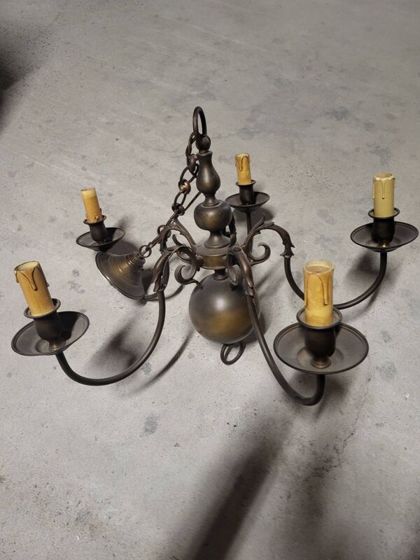 Lustre en laiton style hollandais