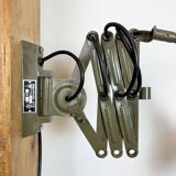 Green Industrial Military Gooseneck Scissor Wall Lamp from Elektroinstala,