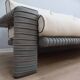Vintage 3-seater sofa by Marzio Cecchi in ribbed leather 1970s