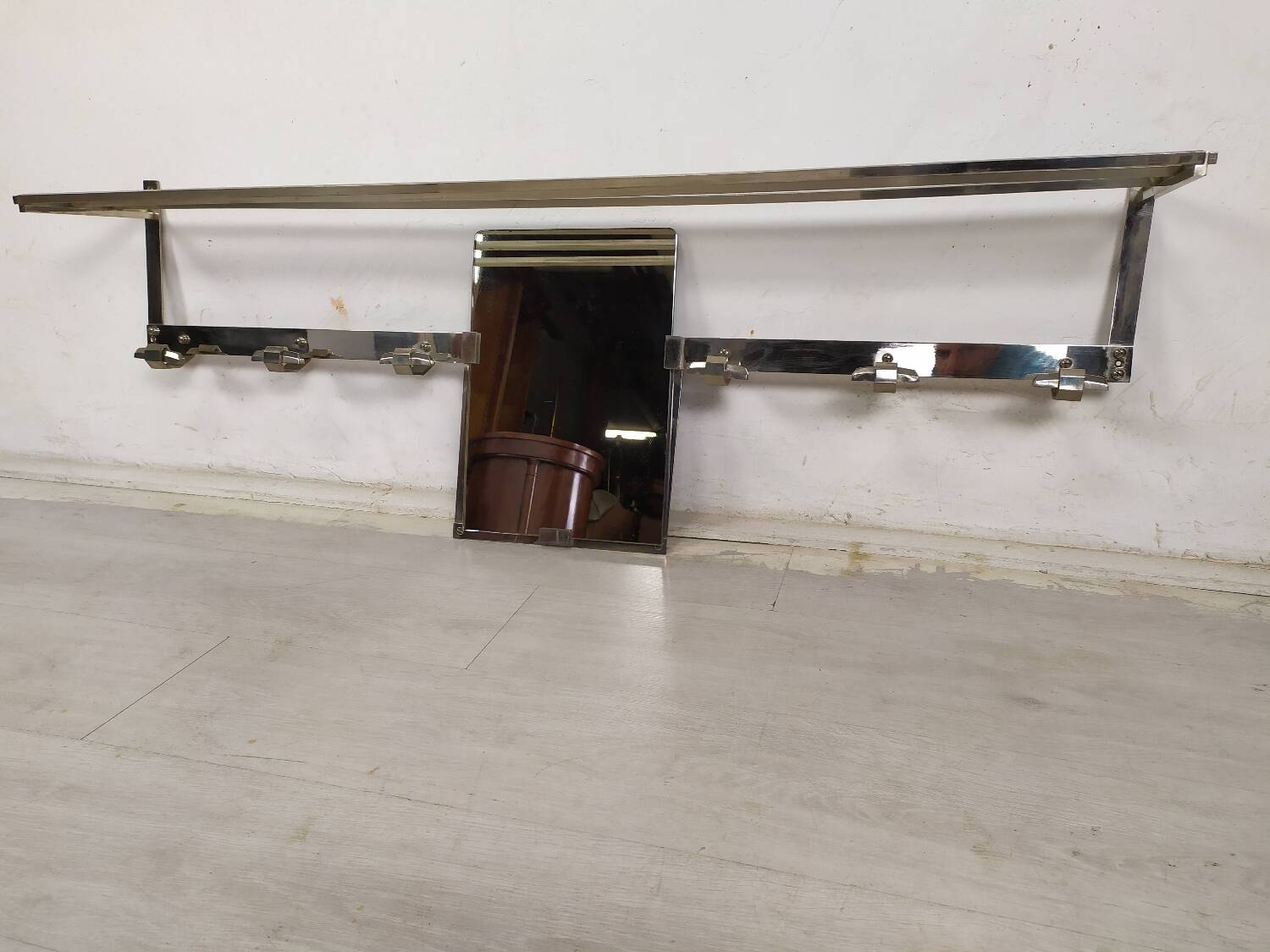 Porte manteaux murale art déco chromé