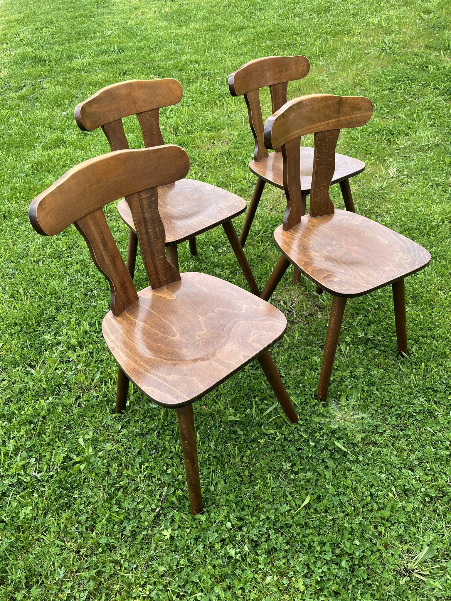 Set of 4 1960s Brutalist Style Bistro Chairs