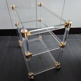 Plexiglass and brass serving trolley